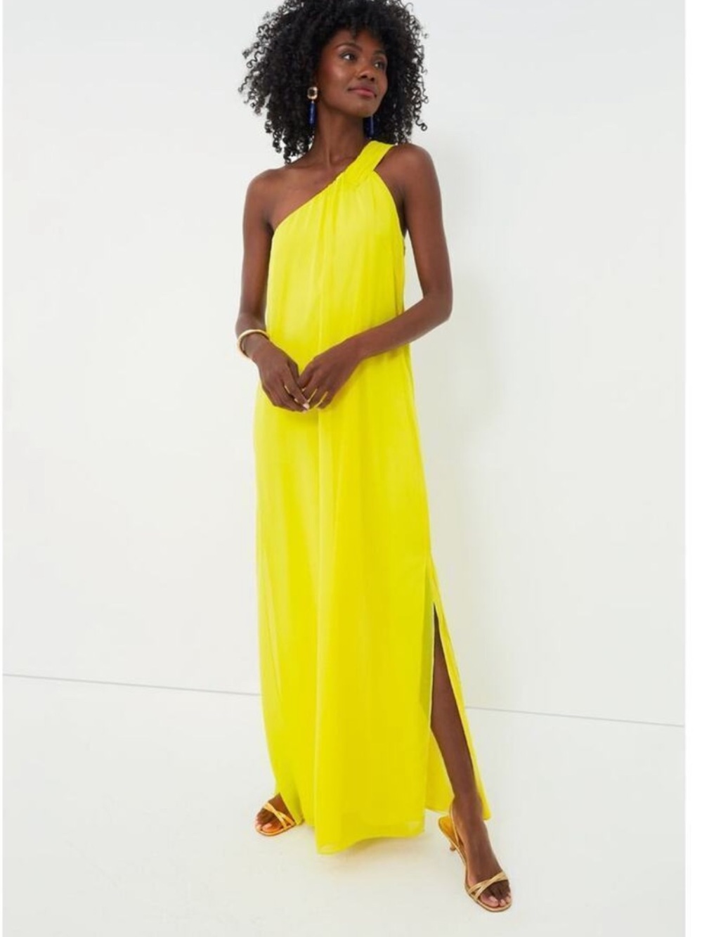Pomander Place One-Shoulder Yellow Maxi Dress